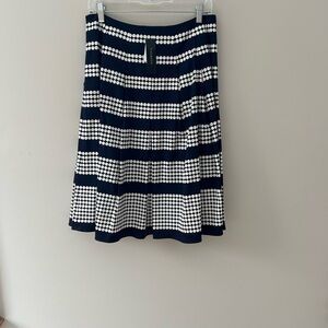 Elegant Navy and White Striped Skirt
